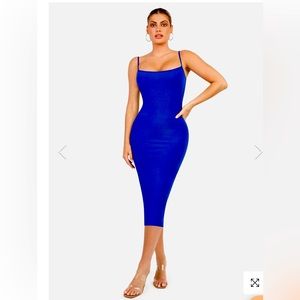 Popilush!!!Built-In Shapewear Slip Midi Lounge Dress